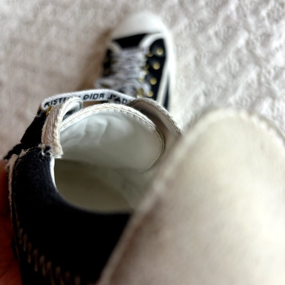 Dior Walk'n'Dior Women's Sneakers Black/White Canvas Sz 7 (39-40) Low Top Shoes - Picture 10 of 12